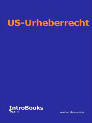 cover image of US-Urheberrecht